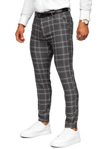 Homme Pantalon chino à carreaux Graphite Bolf 0034 