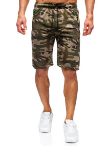 Homme Pantalon court camo Vert Bolf JX873