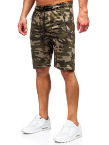 Homme Pantalon court camo Vert Bolf JX873