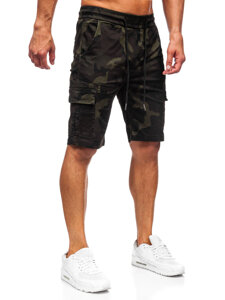 Homme Pantalon court cargo camo Vert foncé Bolf A-296