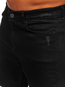 Homme Pantalon court en jean Noir Bolf 0622