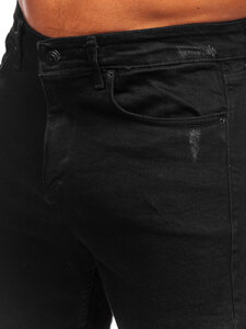 Homme Pantalon court en jean Noir Bolf 0628