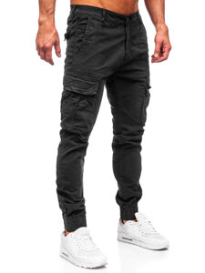 Homme Pantalon de jogging cargo Noir Bolf 2233