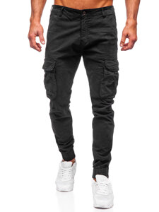 Homme Pantalon de jogging cargo Noir Bolf 2233