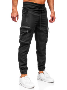 Homme Pantalon de jogging cargo Noir Bolf HSS296