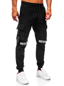 Homme Pantalon de jogging cargo Noir Bolf K11