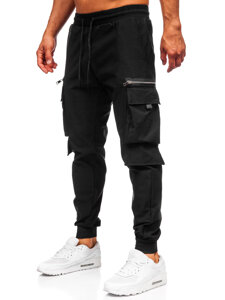 Homme Pantalon de jogging cargo Noir Bolf K12