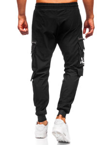 Homme Pantalon de jogging cargo Noir Bolf K12