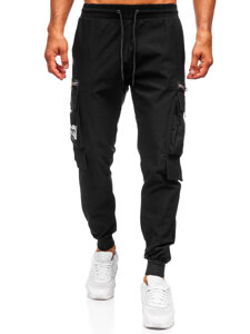 Homme Pantalon de jogging cargo Noir Bolf K12