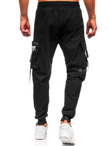 Homme Pantalon de jogging cargo Noir Bolf K15