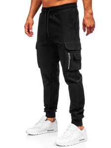 Homme Pantalon de jogging cargo Noir Bolf K16