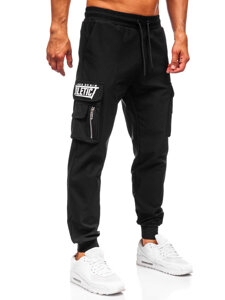 Homme Pantalon de jogging cargo Noir Bolf K16