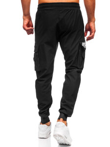 Homme Pantalon de jogging cargo Noir Bolf K16