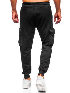 Homme Pantalon de jogging cargo Noir Bolf K17