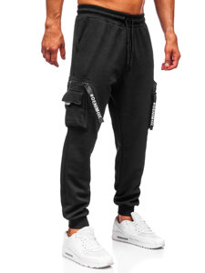 Homme Pantalon de jogging cargo Noir Bolf K18