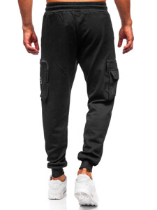 Homme Pantalon de jogging cargo Noir Bolf K18