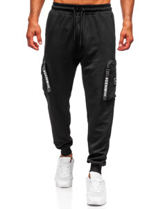 Homme Pantalon de jogging cargo Noir Bolf K18