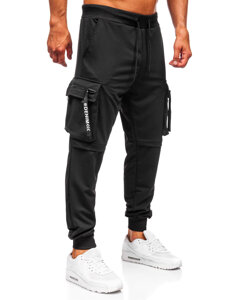 Homme Pantalon de jogging cargo Noir Bolf K19