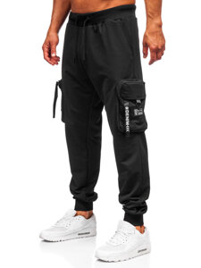 Homme Pantalon de jogging cargo Noir Bolf K20