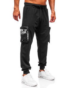 Homme Pantalon de jogging cargo Noir Bolf K20