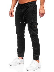 Homme Pantalon de jogging cargo Noir Bolf MP0201N