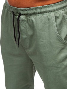 Homme Pantalon de jogging cargo Vert Bolf 001