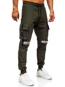 Homme Pantalon de jogging cargo Vert Bolf K11