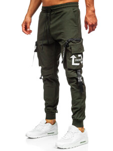 Homme Pantalon de jogging cargo Vert Bolf K13