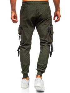 Homme Pantalon de jogging cargo Vert Bolf K13