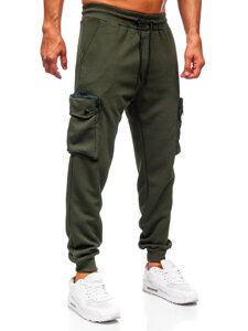 Homme Pantalon de jogging cargo Vert Bolf K17