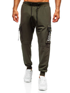 Homme Pantalon de jogging cargo Vert Bolf K19