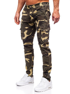 Homme Pantalon de jogging cargo en jean Khaki Bolf Z811