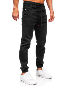 Homme Pantalon de jogging en jean Noir Bolf 8160