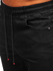 Homme Pantalon de jogging en jean Noir Bolf 8160