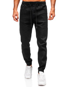 Homme Pantalon de jogging en jean Noir Bolf 8161