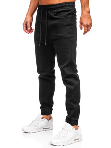 Homme Pantalon de jogging en jean Noir Bolf 8162