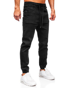 Homme Pantalon de jogging en jean Noir Bolf 8162