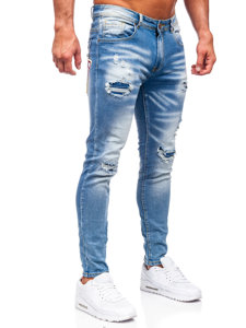 Homme Pantalon en jean skinny fit Bleu foncé Bolf E7869B