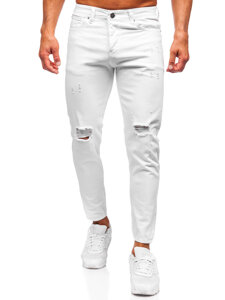 Homme Pantalon en jean slim fit Blanc Bolf 5872