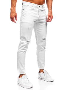 Homme Pantalon en jean slim fit Blanc Bolf 5872