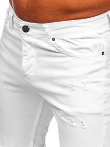 Homme Pantalon en jean slim fit Blanc Bolf 5872