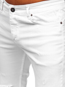 Homme Pantalon en jean slim fit Blanc Bolf 5873