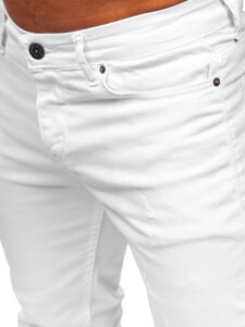 Homme Pantalon en jean slim fit Blanc Bolf 5877