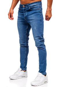 Homme Pantalon en jean slim fit Bleu foncé Bolf 6175