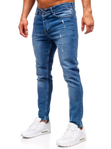 Homme Pantalon en jean slim fit Bleu foncé Bolf 6469