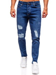 Homme Pantalon en jean slim fit Bleu foncé Bolf 6536