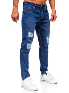 Homme Pantalon en jean slim fit Bleu foncé Bolf 6536