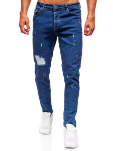 Homme Pantalon en jean slim fit Bleu foncé Bolf 6553