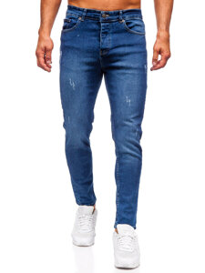 Homme Pantalon en jean slim fit Bleu foncé Bolf 6564-1