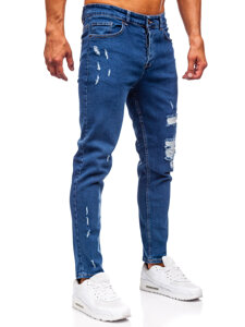 Homme Pantalon en jean slim fit Bleu foncé Bolf 6565